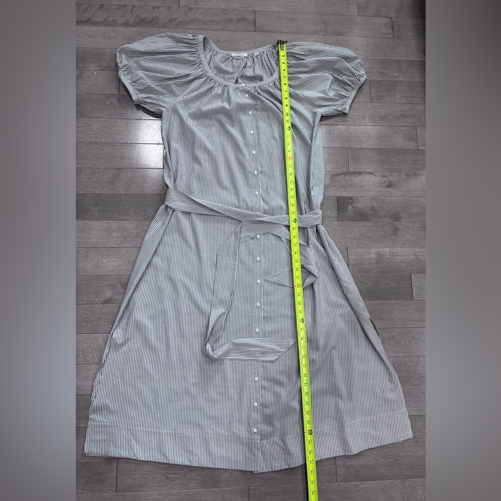 DÔEN Juno Belted Striped Brighton Midi Dress, Puff Sleeve, Cottagecore, Belt, XS - Picture 7 of 15